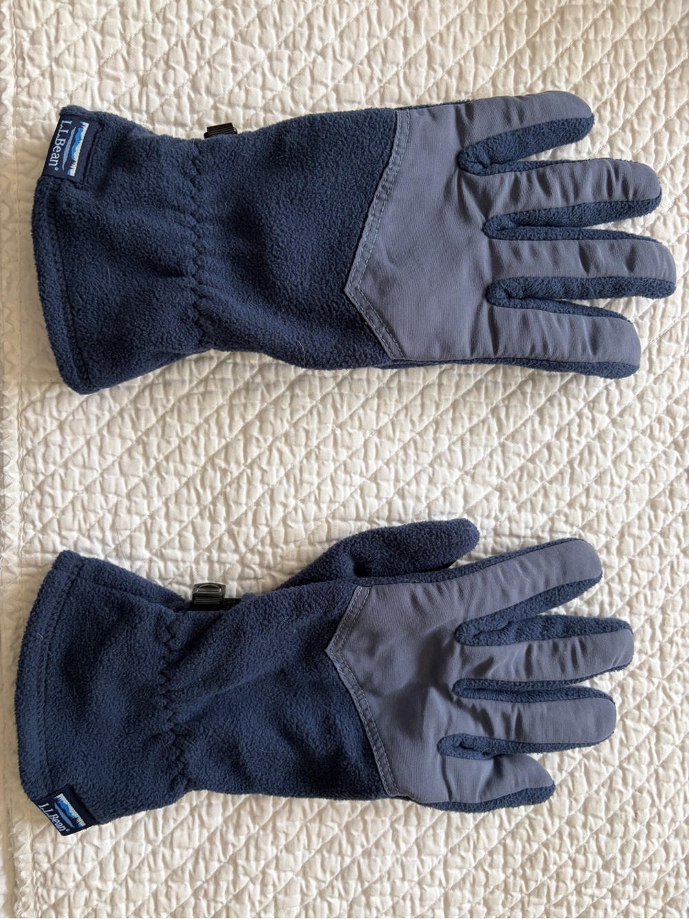 Llbean fleece gloves, women’s. Size large